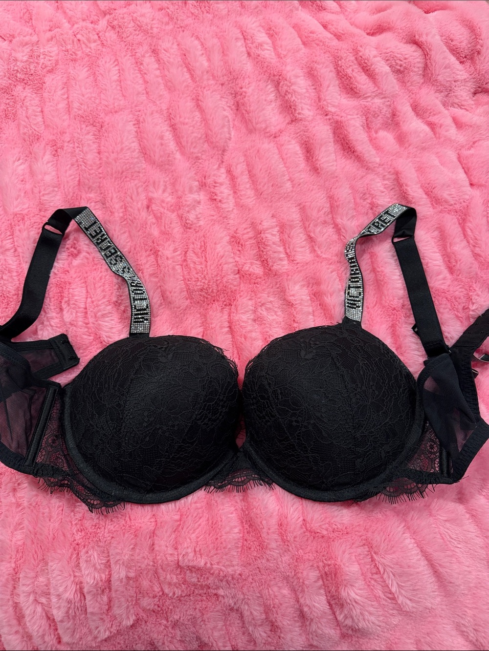 Victoria Secrets Black Lace Push-Up Bra